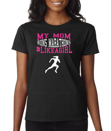 My Mom Runs Marathons Ladies SS shirt black